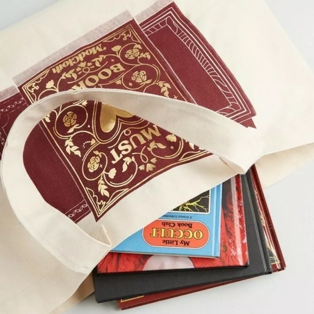 Modcloth Canvas Tote Reusable Eco-Friendly Bag “Must Love Books” w/ Bonus - Picture 3 of 11